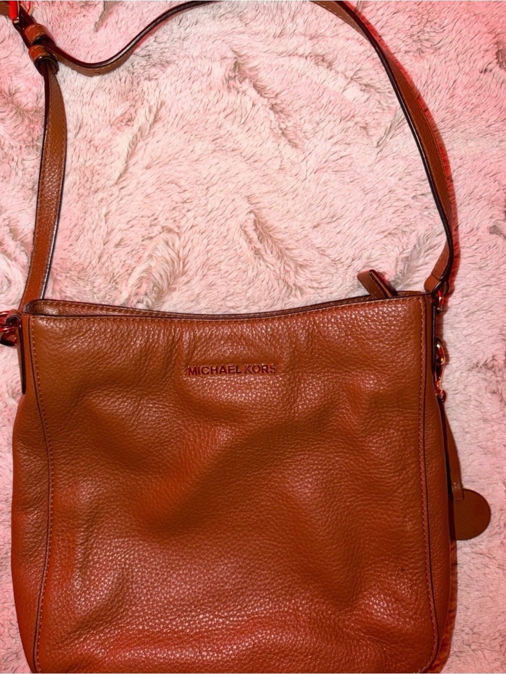 Michael Kors Tan Pebbled Leather Shoulder Bag